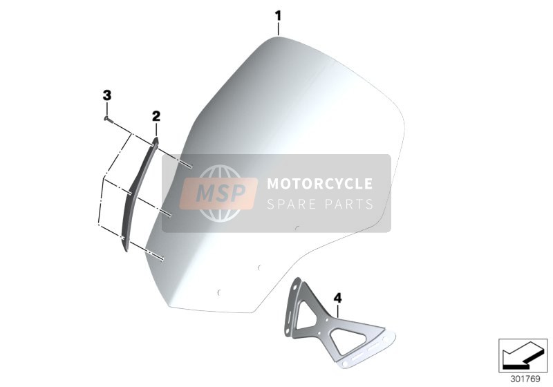 BMW K 1200 GT (0587,0597) 2008 Parabrezza, alto per un 2008 BMW K 1200 GT (0587,0597)