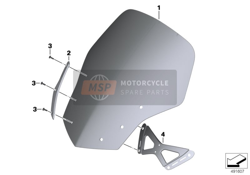 BMW K 1200 GT (0587,0597) 2008 WINDSHIELD, TINTED for a 2008 BMW K 1200 GT (0587,0597)