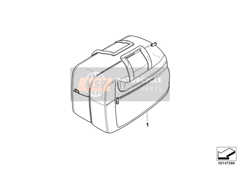 BMW K 1200 GT (0587,0597) 2006 Sac intérieur p valise pour un 2006 BMW K 1200 GT (0587,0597)