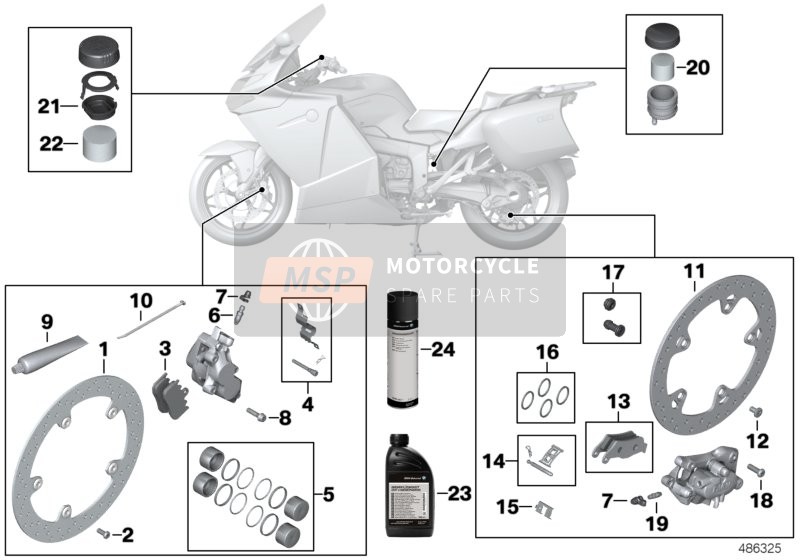 BMW K 1200 GT (0587,0597) 2008 Servizio freni per un 2008 BMW K 1200 GT (0587,0597)