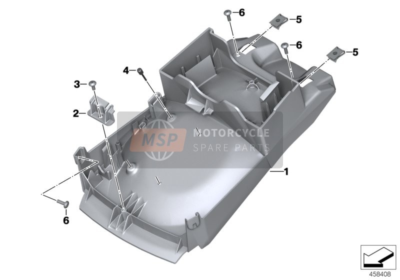 BMW K 1200 R (0584,0594) 2006 Pièce porte-bagages arrière pour un 2006 BMW K 1200 R (0584,0594)