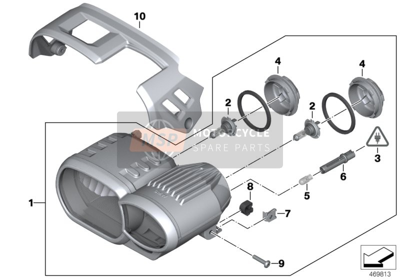 BMW K 1200 R (0584,0594) 2006 Phare pour un 2006 BMW K 1200 R (0584,0594)