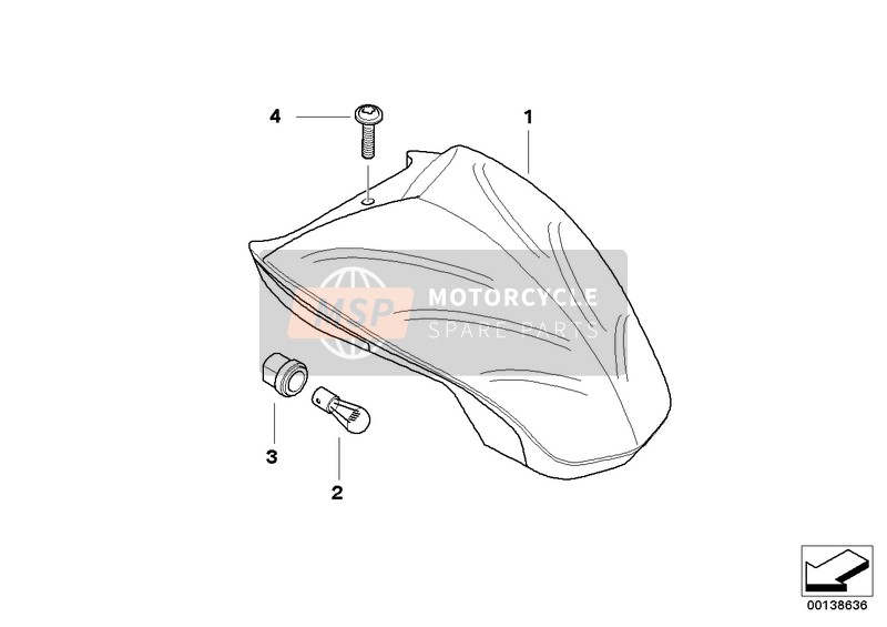 BMW K 1200 R (0584,0594) 2008 Feu arrière pour un 2008 BMW K 1200 R (0584,0594)