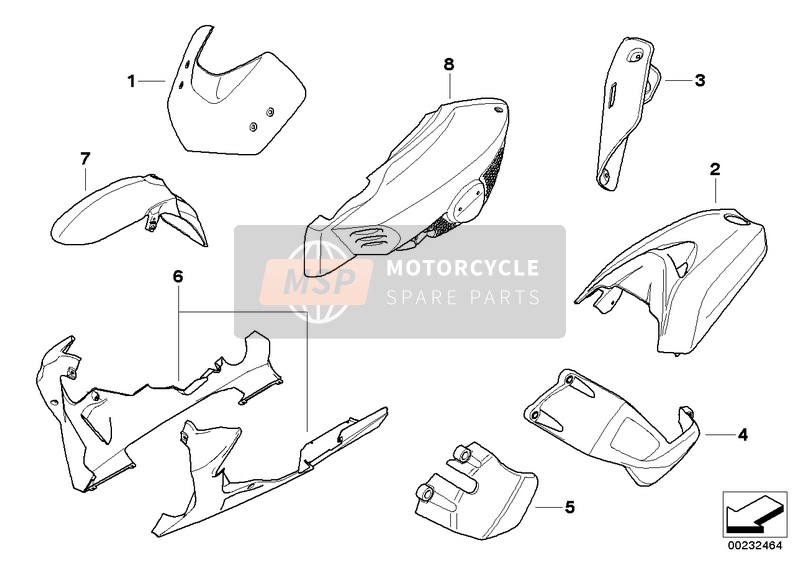 BMW K 1200 R (0584,0594) 2008 Éléments en carbone, moteur pour un 2008 BMW K 1200 R (0584,0594)