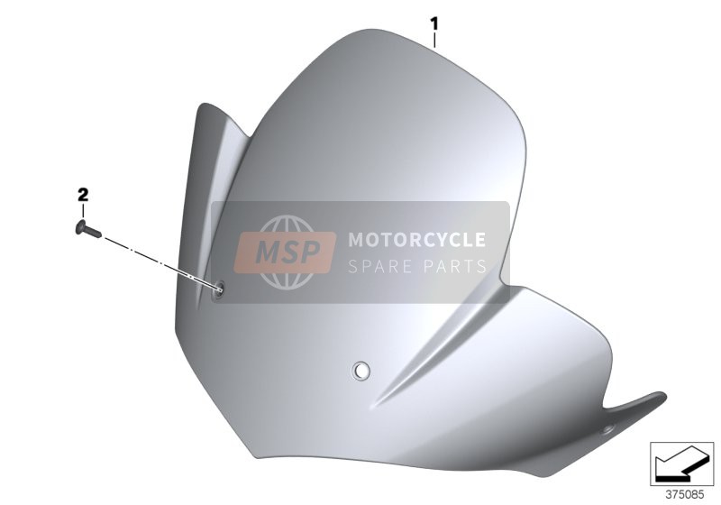 BMW K 1200 R (0584,0594) 2007 Parabrezza Sport in tinta per un 2007 BMW K 1200 R (0584,0594)