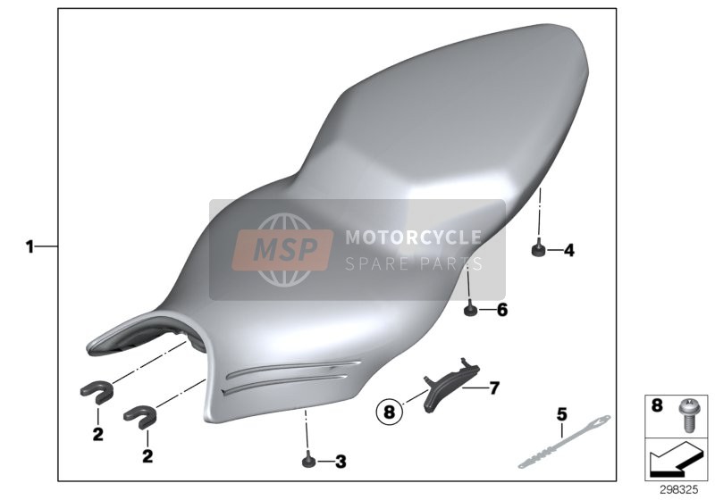 BMW K 1200 R (0584,0594) 2005 Sedile confortevole 2 per un 2005 BMW K 1200 R (0584,0594)