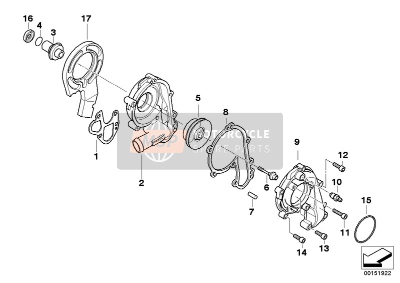 BMW K 1200 R (0584,0594) 2007 Bomba de agua para un 2007 BMW K 1200 R (0584,0594)