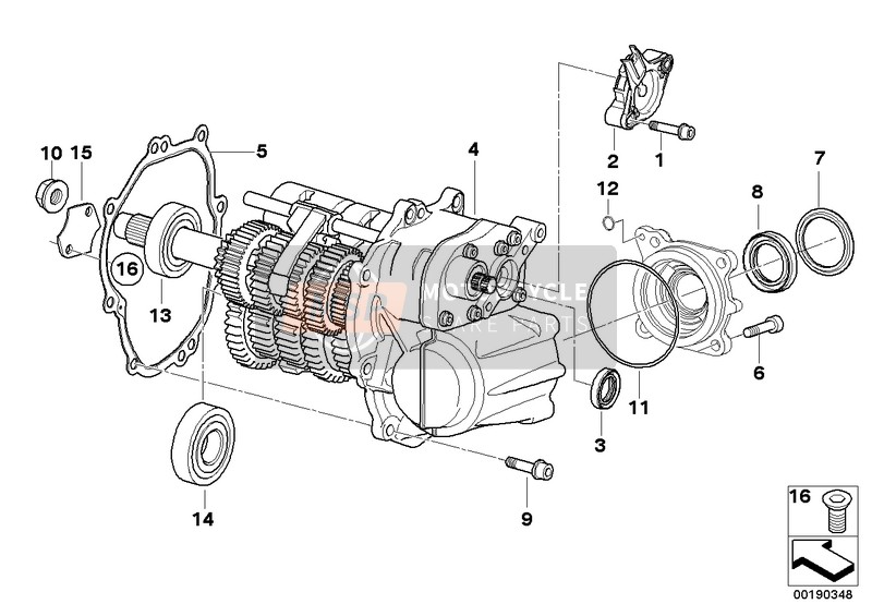 BMW K 1200 R (0584,0594) 2008 Transmission manuelle pour un 2008 BMW K 1200 R (0584,0594)