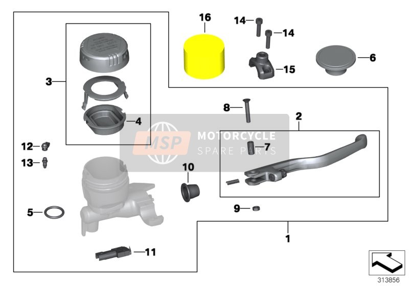 BMW K 1200 R (0584,0594) 2007 Levier de frein à main pour un 2007 BMW K 1200 R (0584,0594)