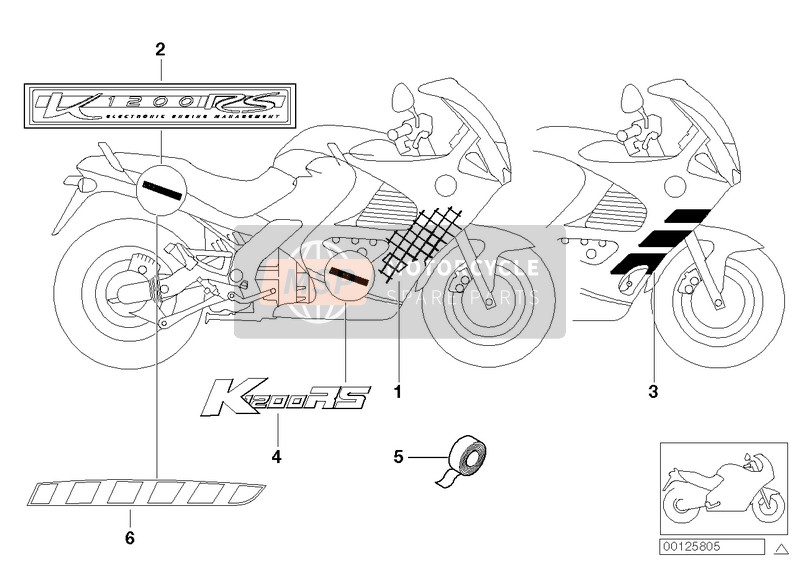 BMW K 1200 RS 01 (0547,0557) 2003 Etichetta per un 2003 BMW K 1200 RS 01 (0547,0557)