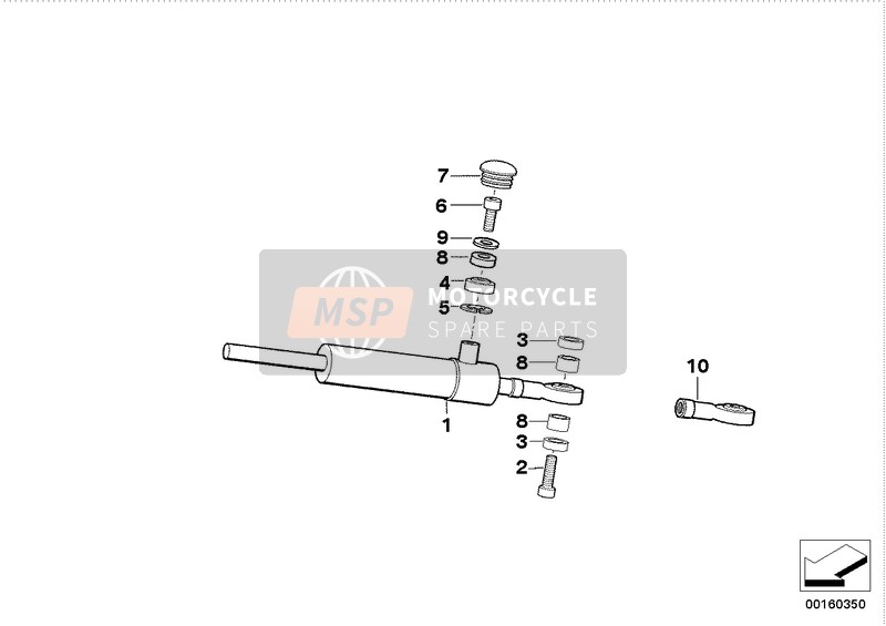 BMW K 1200 RS 01 (0547,0557) 2001 Ammortizzatore di sterzo per un 2001 BMW K 1200 RS 01 (0547,0557)