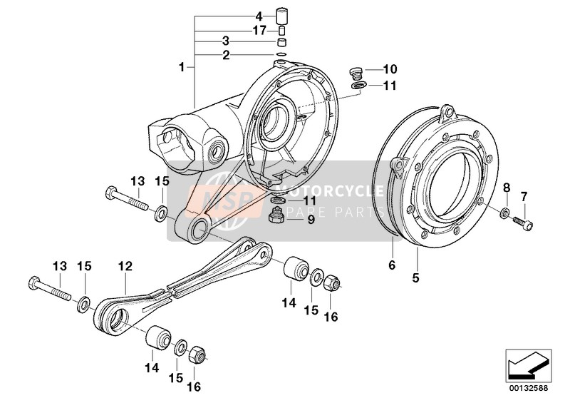 BMW K 1200 RS 01 (0547,0557) 2000 Pièces pour pont arrière pour un 2000 BMW K 1200 RS 01 (0547,0557)