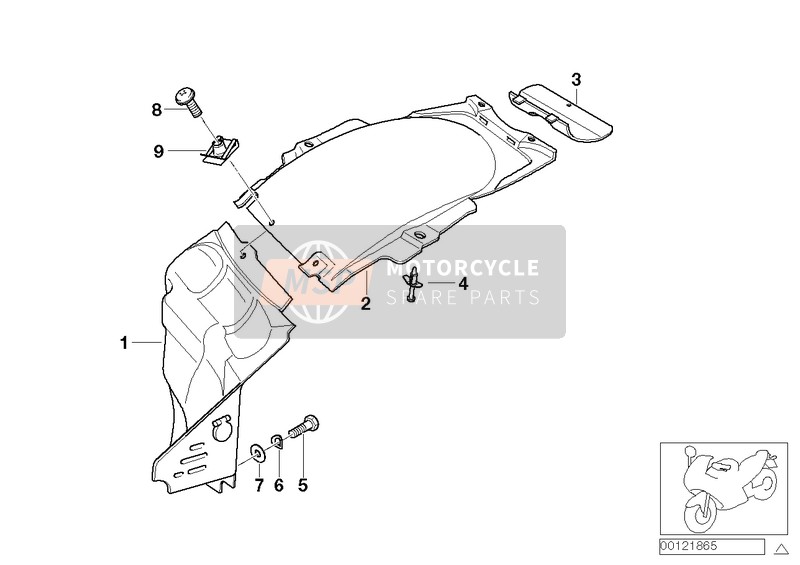 BMW K 1200 RS 97 (0544,0554) 1996 Cache-roue arrière pour un 1996 BMW K 1200 RS 97 (0544,0554)