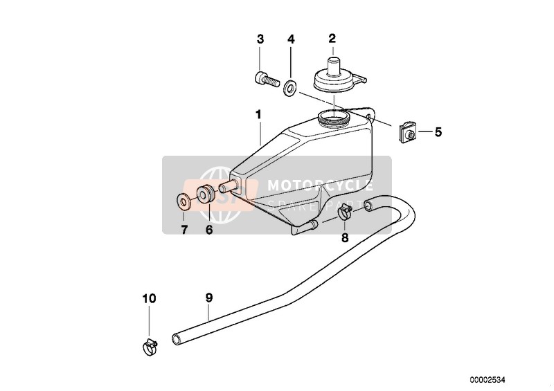 BMW K 1200 RS 97 (0544,0554) 1998 EXPANSION TANK for a 1998 BMW K 1200 RS 97 (0544,0554)