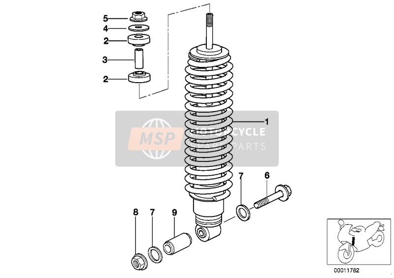 BMW K 1200 RS 97 (0544,0554) 2001 SPRING STRUT, FRONT for a 2001 BMW K 1200 RS 97 (0544,0554)