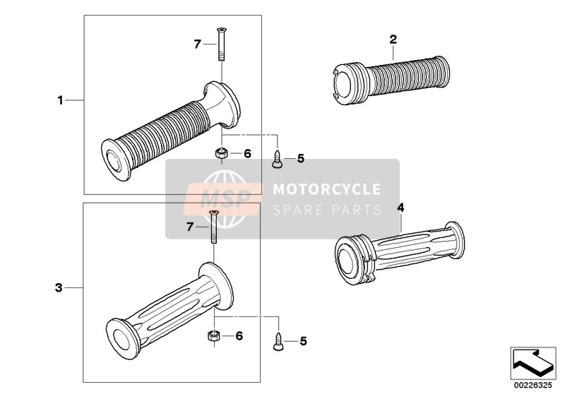 BMW K 1200 RS 97 (0544,0554) 1997 Poignée de guidon chauffée 2 pour un 1997 BMW K 1200 RS 97 (0544,0554)