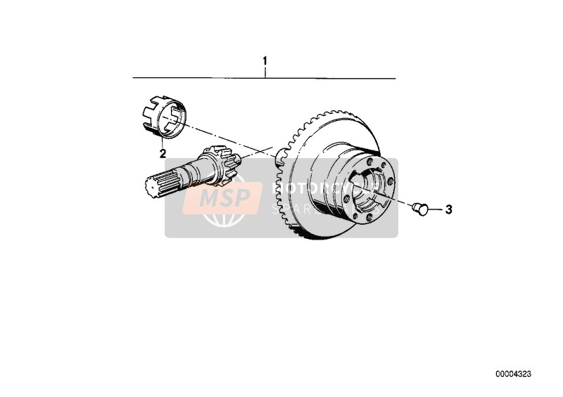 BMW K 1200 RS 97 (0544,0554) 2000 Treno di ingranaggi p differenziale per un 2000 BMW K 1200 RS 97 (0544,0554)