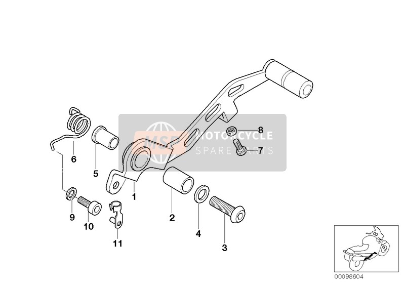 BMW K 1200 RS 97 (0544,0554) 2003 BRAKE PEDAL for a 2003 BMW K 1200 RS 97 (0544,0554)