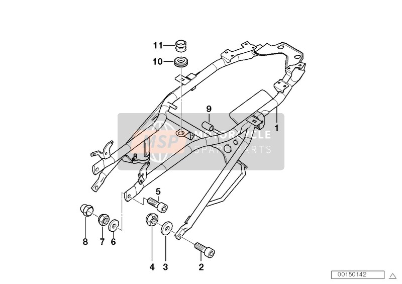 BMW K 1200 RS 97 (0544,0554) 2001 Cadre arrière pour un 2001 BMW K 1200 RS 97 (0544,0554)