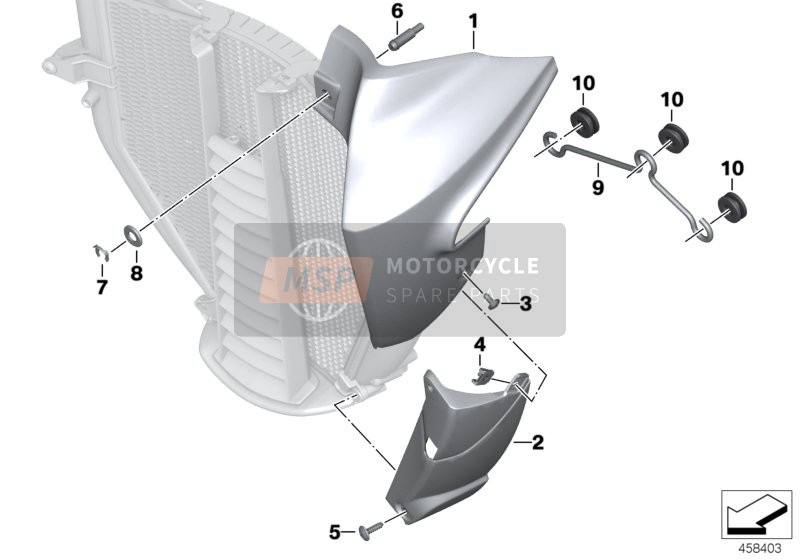 BMW K 1200 R Sport (0585,0595) 2005 Radiatorrooster voor een 2005 BMW K 1200 R Sport (0585,0595)