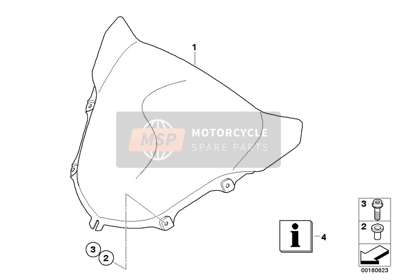 BMW K 1200 R Sport (0585,0595) 2006 WINDSCHILD für ein 2006 BMW K 1200 R Sport (0585,0595)