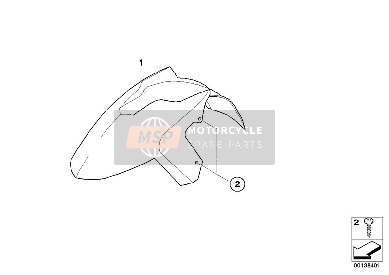 BMW K 1200 S (0581,0591) 2003 Front wheel fender for a 2003 BMW K 1200 S (0581,0591)