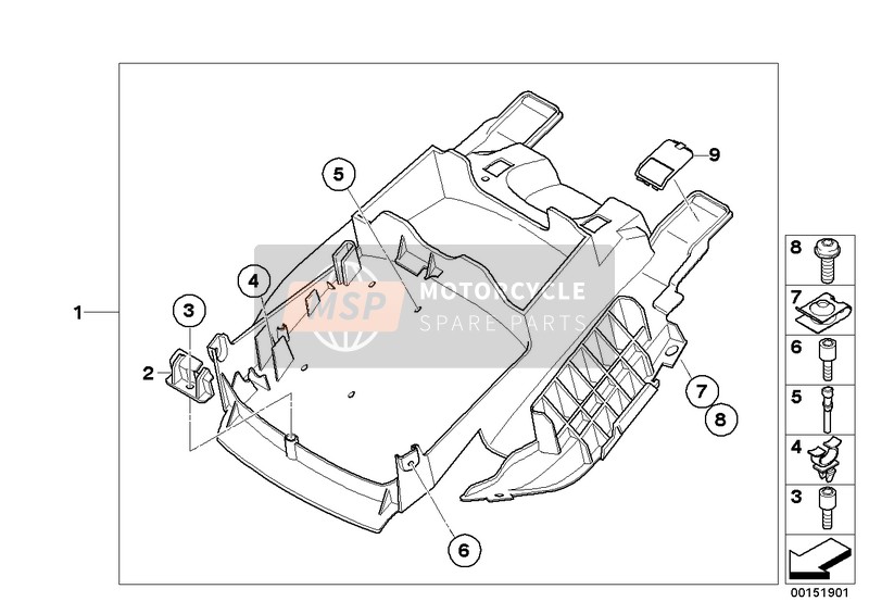 BMW K 1200 S (0581,0591) 2006 Pièce porte-bagages arrière pour un 2006 BMW K 1200 S (0581,0591)