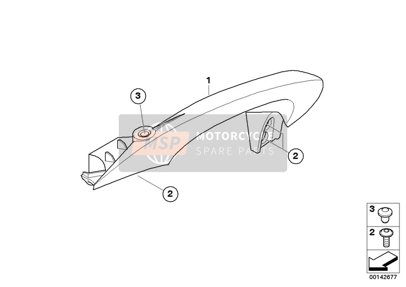 BMW K 1200 S (0581,0591) 2004 HANDLE REAR for a 2004 BMW K 1200 S (0581,0591)