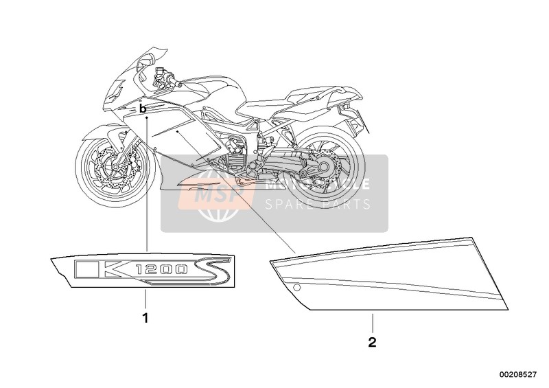 51147680574, Dicitura K1200S Destra, BMW, 0