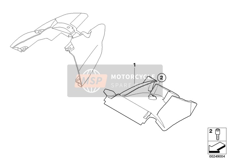 BMW K 1200 S (0581,0591) 2008 MUDGUARD REAR 1 for a 2008 BMW K 1200 S (0581,0591)