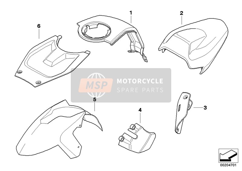 BMW K 1200 S (0581,0591) 2008 Carbonteile für ein 2008 BMW K 1200 S (0581,0591)