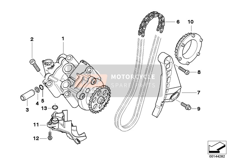 BMW K 1200 S (0581,0591) 2006 SINGLE PARTS FOR OIL PUMP for a 2006 BMW K 1200 S (0581,0591)