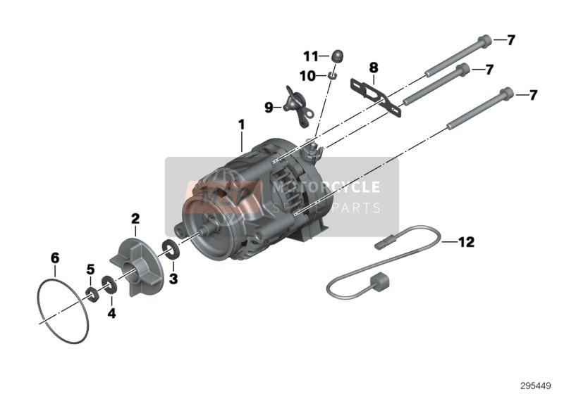 BMW K 1200 S (0581,0591) 2005 Alternatore Denso 50A per un 2005 BMW K 1200 S (0581,0591)