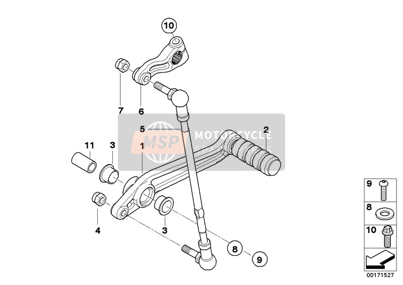 BMW K 1200 S (0581,0591) 2006 Äussere Schaltungsteile/Schalthebel für ein 2006 BMW K 1200 S (0581,0591)