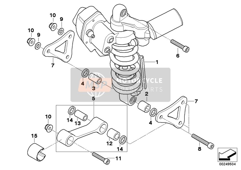 BMW K 1200 S (0581,0591) 2004 SPRING STRUT ESA, REAR for a 2004 BMW K 1200 S (0581,0591)