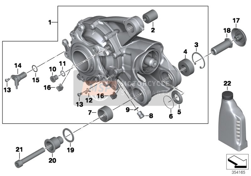 BMW K 1200 S (0581,0591) 2008 Right-Angle Gearbox Integral Abs Gen. 1 for a 2008 BMW K 1200 S (0581,0591)