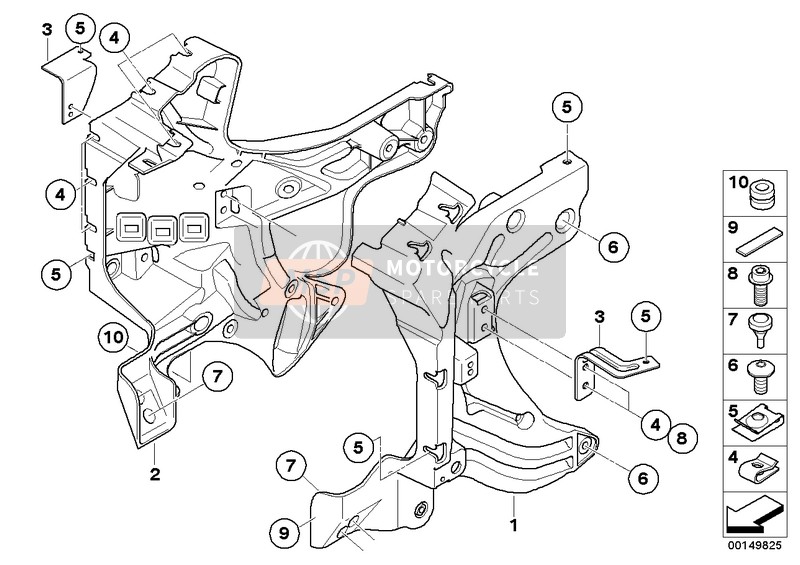 BMW K 1300 GT (0538,0539) 2008 FRONT PANEL CARRIER for a 2008 BMW K 1300 GT (0538,0539)