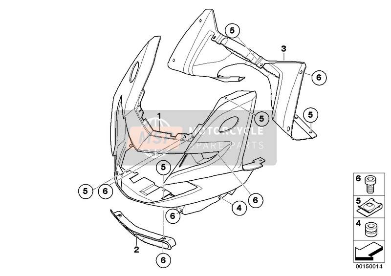 BMW K 1300 GT (0538,0539) 2010 Partie supérieure du panneau de garniture pour un 2010 BMW K 1300 GT (0538,0539)