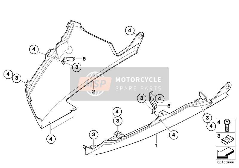 BMW K 1300 GT (0538,0539) 2007 ENGINE SPOILER for a 2007 BMW K 1300 GT (0538,0539)