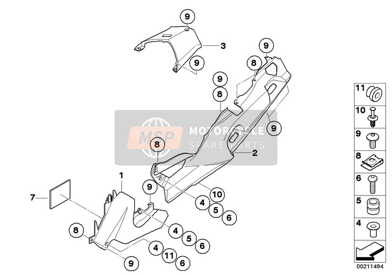 BMW K 1300 GT (0538,0539) 2009 Carenage laterale pour un 2009 BMW K 1300 GT (0538,0539)