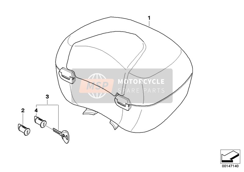 71607727707, Topcase Grand Modèle GRANIT-GRAU, BMW, 0