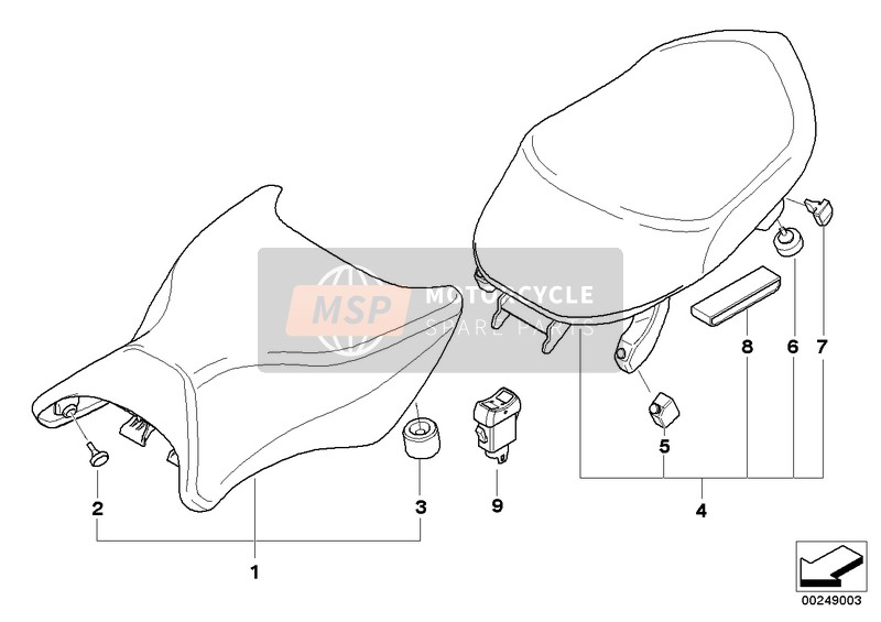 BMW K 1300 GT (0538,0539) 2010 Siège banquette pour un 2010 BMW K 1300 GT (0538,0539)