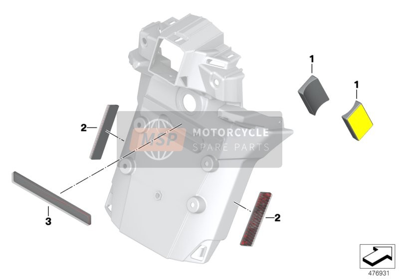 BMW K 1300 GT (0538,0539) 2009 Reflectores para un 2009 BMW K 1300 GT (0538,0539)