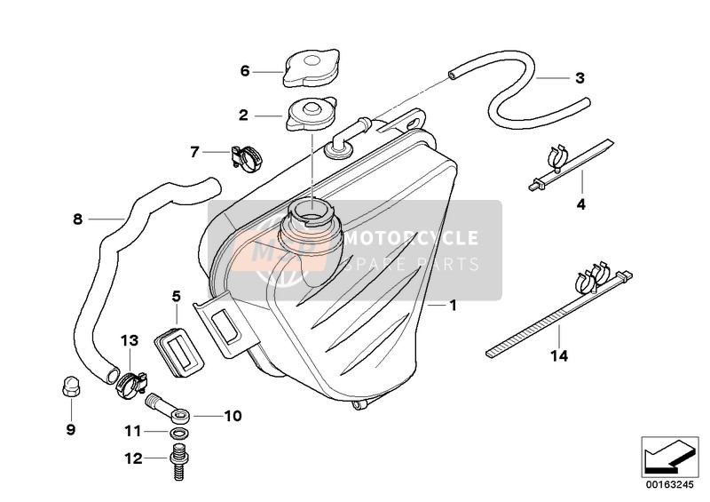 BMW K 1300 GT (0538,0539) 2010 Radiateur du liquide de refroidissement 2 pour un 2010 BMW K 1300 GT (0538,0539)