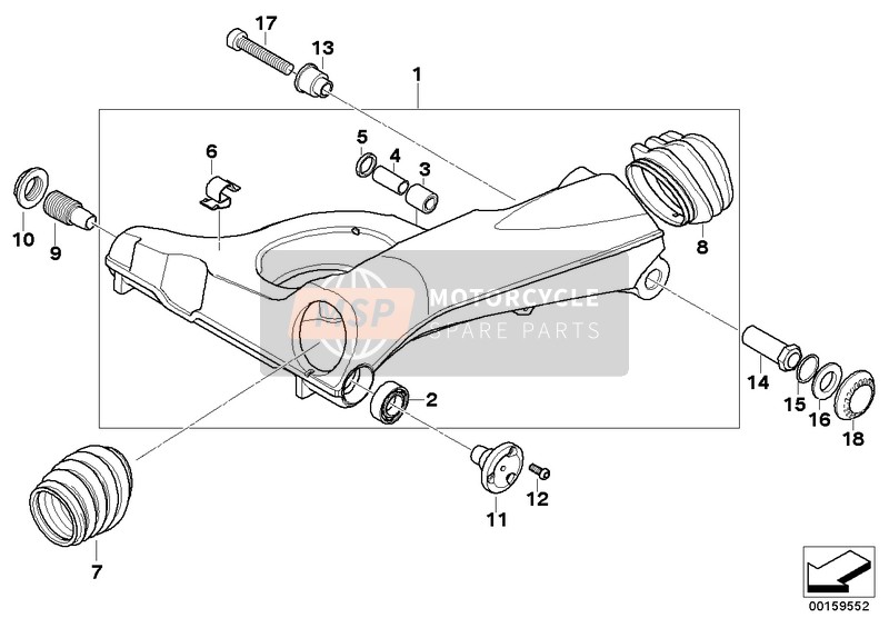 BMW K 1300 GT (0538,0539) 2010 Bras oscillant pour un 2010 BMW K 1300 GT (0538,0539)