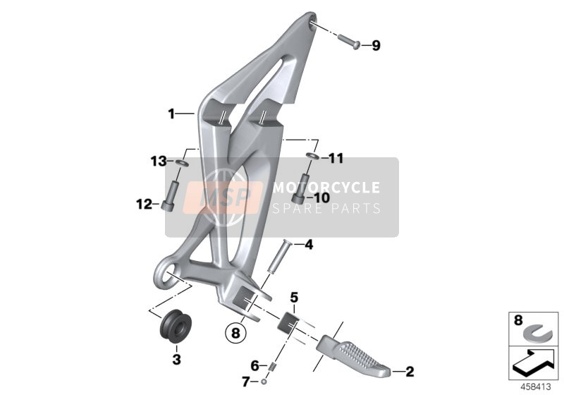 FOOTPEG PLATE/REAR FOOTPEG