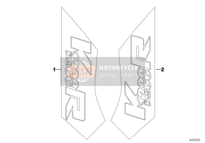 BMW K 1300 R (0518,0519) 2010 Aufkleber für ein 2010 BMW K 1300 R (0518,0519)