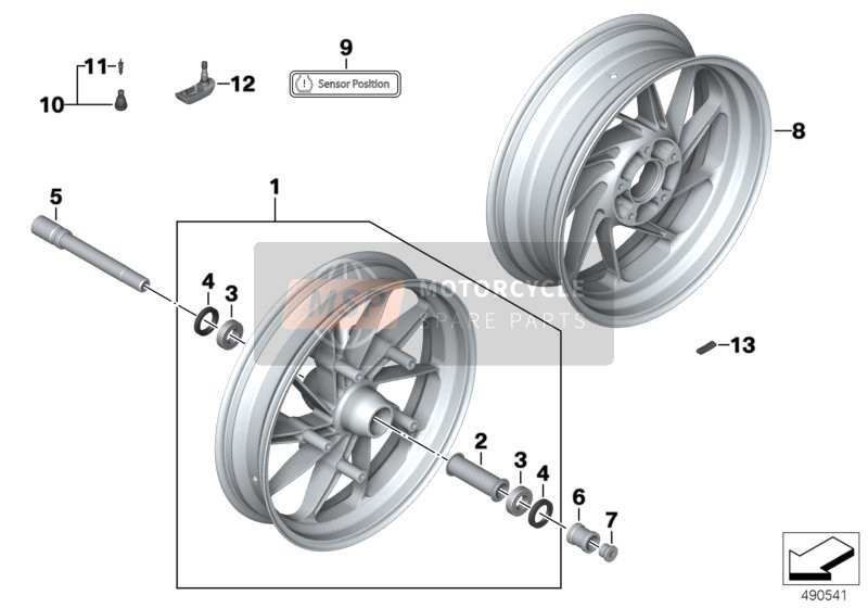 BMW K 1300 R (0518,0519) 2012 Roues forgées HP pour un 2012 BMW K 1300 R (0518,0519)