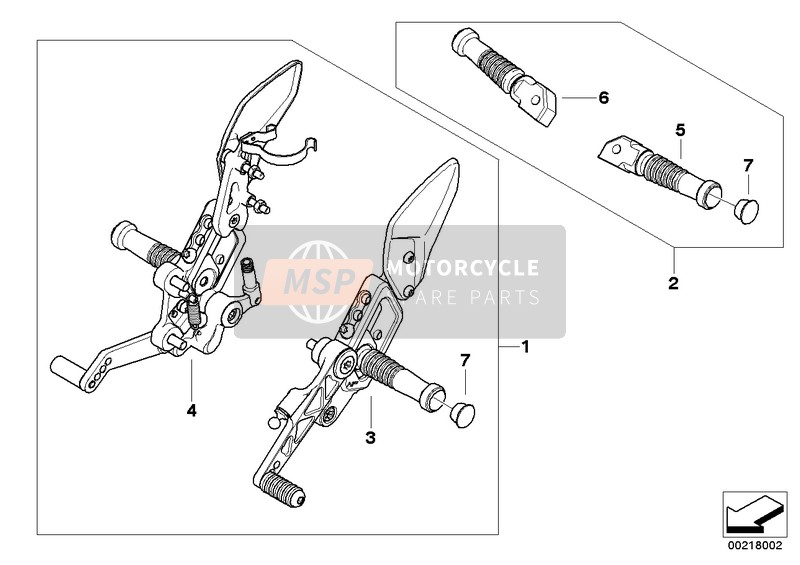 46717699721, Fussraste Hinten Links, BMW, 2