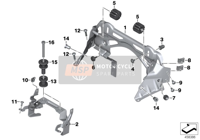 BMW K 1300 R (0518,0519) 2012 Fijación del tanque de combustible para un 2012 BMW K 1300 R (0518,0519)